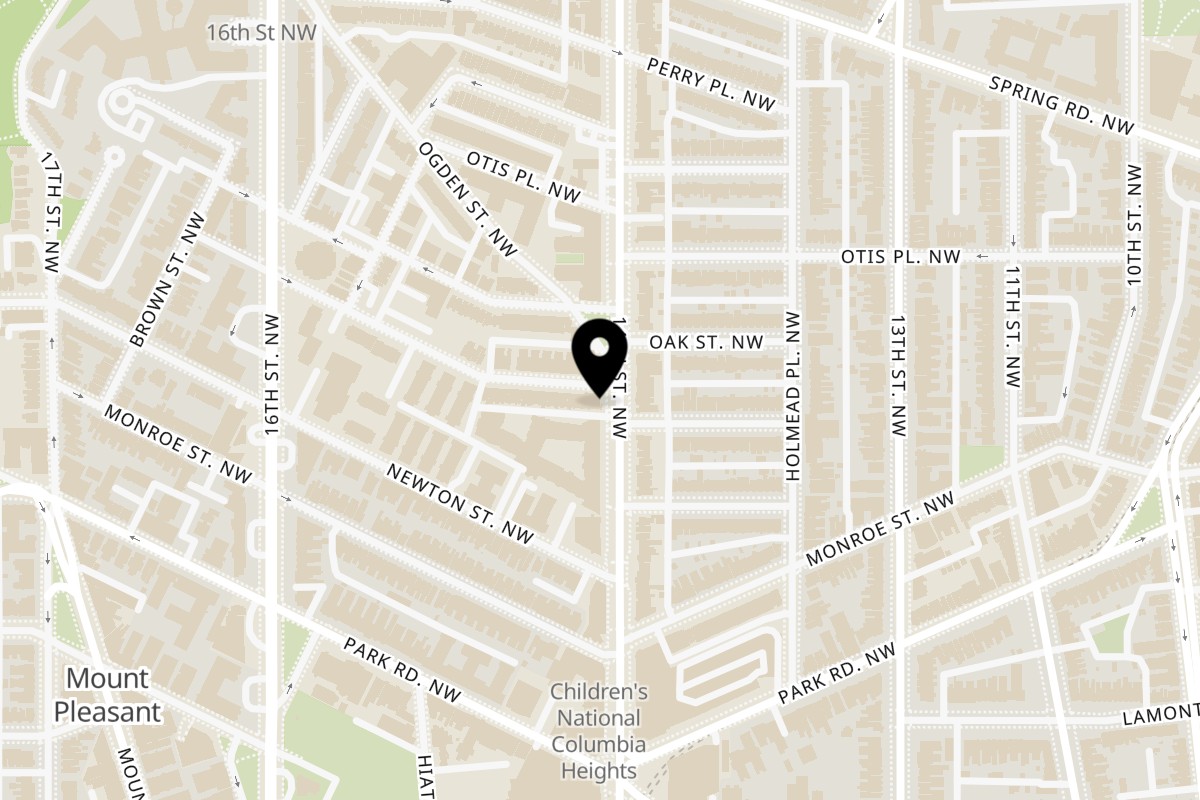 Map showing the location of Chicatana on 1400 Meridian Pl NW in Washington